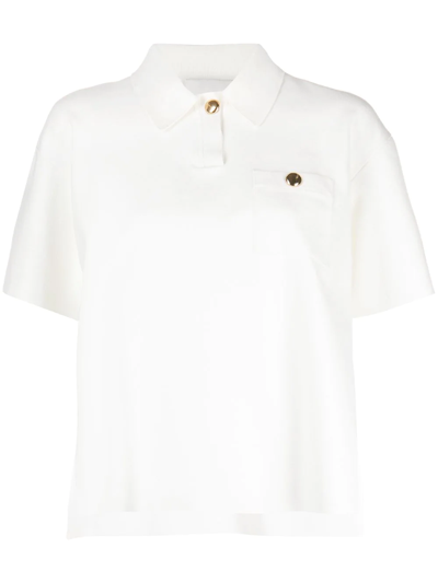 3.1 Phillip Lim / フィリップ リム Stud-detail Short-sleeve Polo Shirt In 白色