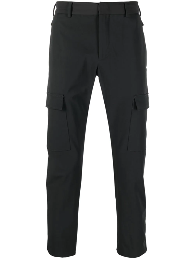 Pt Torino Cropped Cargo-fit Trousers In Black