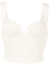 Altuzarra Nyneve Ribbed-knit Cropped Top In 白色