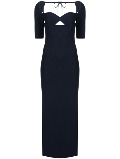 Altuzarra Mareen Cutout Ribbed-knit Midi Dress In Navy