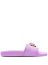 Versace Palazzo Pool Rubber Slides In Purple