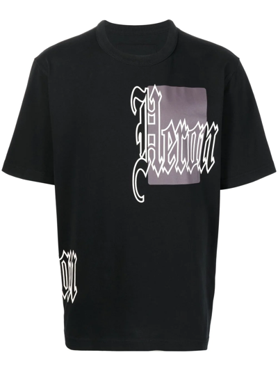 Heron Preston Black Gothic Color Blocks T-shirt