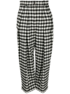 Kenzo Checkerboard-print Culotte-length Trousers In 黑色