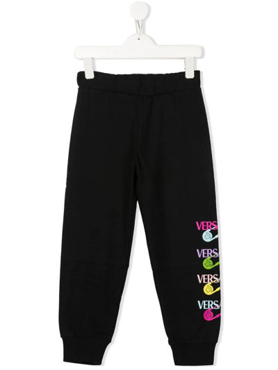 Versace Kids' Girls Black Cotton Logo Joggers