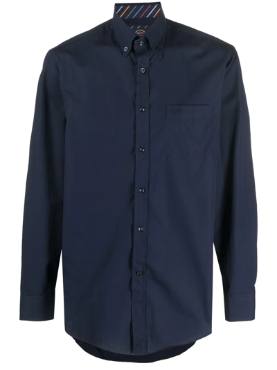 Paul & Shark Logo-embroidered Button-down Shirt In 050 Blue
