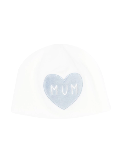 La Stupenderia Babies' Mum Velour Beanie In 白色
