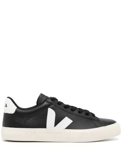 Veja Campo Chromefree Leather Sneakers In 黑色
