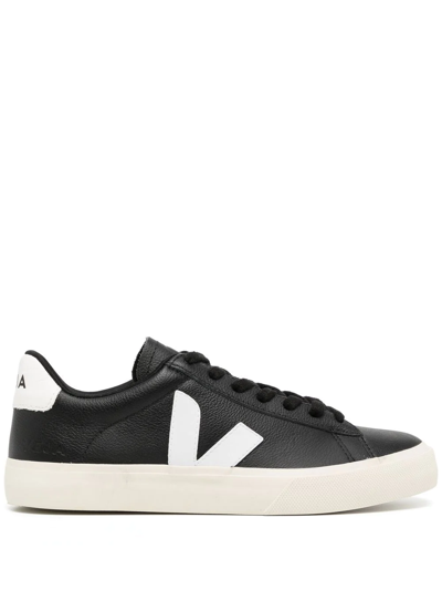 Veja Campo Chromefree Leather Sneakers In Black