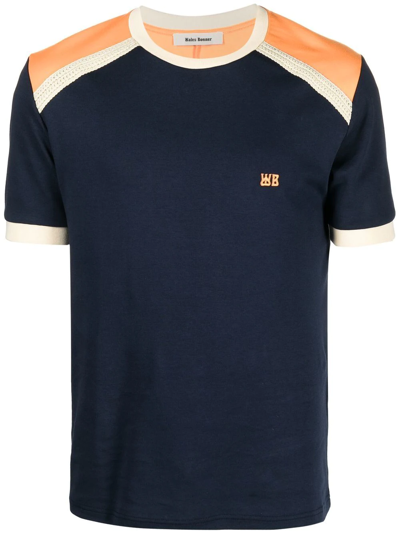 Wales Bonner Colour-block Short-sleeve T-shirt In Blue