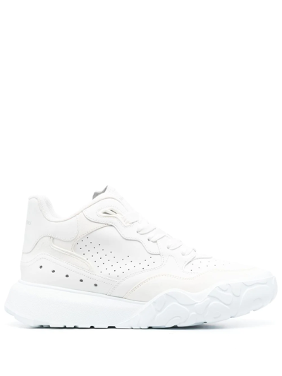 Alexander Mcqueen Perforated Low-top Sneakers In White