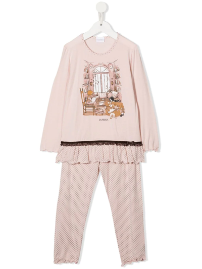 La Perla Kids' Graphic-print Pyjama Set In Pink