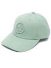 Stone Island Logo-detail Woven Baseball Cap In Green
