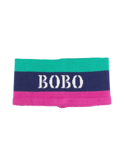 Bobo Choses Intarsia-knit Striped Head Band In Blue