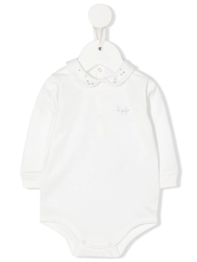 Il Gufo Babies' Logo Embroidered Bodysuit In 白色