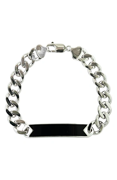Effy Sterling Silver Onyx Bar Curb Link Bracelet In Black