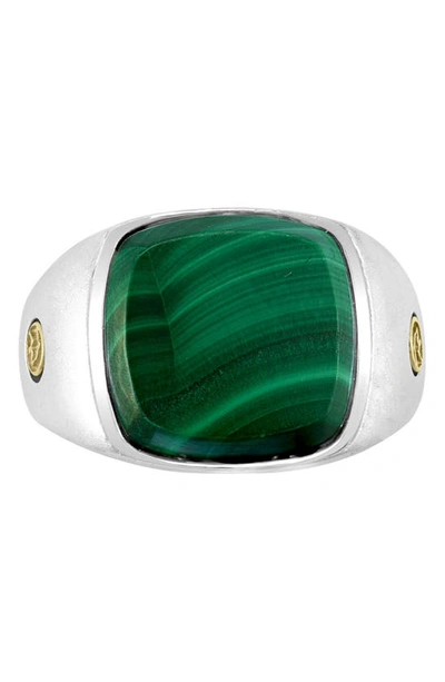 Effy Sterling Silver & 18k Yellow Gold Malachite Ring In Green