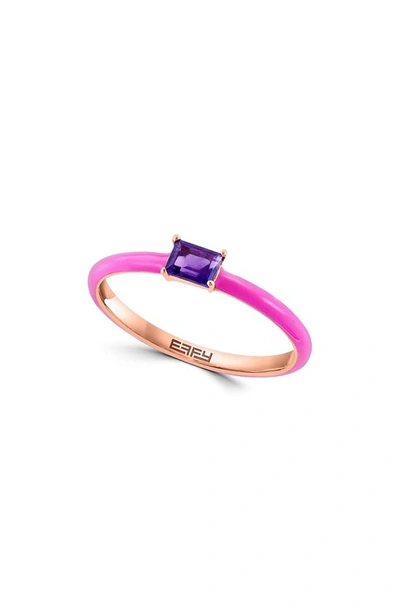 Effy 14k Rose Gold Amethyst Ring In Pink