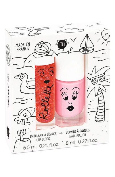 Nailmatic Kids' Nail Polish & Rollette Lip Gloss Set In Asstorted