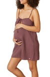 Cache Coeur Organic Cotton Maternity & Nursing Nightgown In Plum