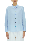 Ps By Paul Smith Pointed-collar Organic-cotton Shirt In Azure