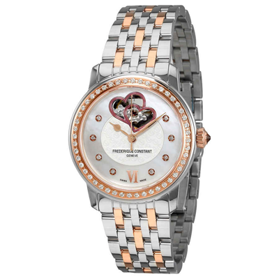 Frederique Constant World Heart Federation Automatic Ladies Watch Fc-310whf2pd2b3 In Two Tone  / Gold Tone / Mop / Mother Of Pearl / Rose / Rose Gold Tone