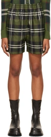 BURBERRY GREEN GRAPHIC SHORTS