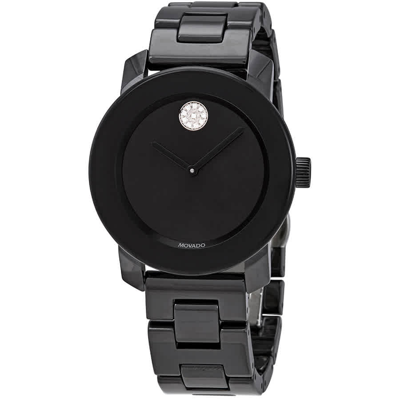 Movado Bold Black Dial Black Ceramic Ladies Watch 3600535