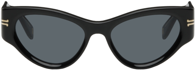 Marc Jacobs Black Icon Cat Eye Sunglasses In 807-ir Black/gold