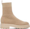 GIANVITO ROSSI BEIGE TORRANCE SOCK BOOTS