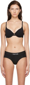Tom Ford Logo Modal Jersey Padded Bra In Lb999 Black