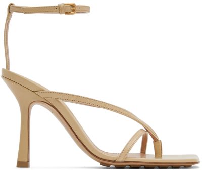 Bottega Veneta Beige Stretch Sandals In Brown