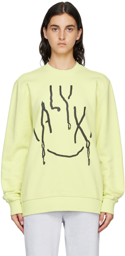 Alyx Yellow Printed Sweatshirt In Ylw0042 Washed Out Y
