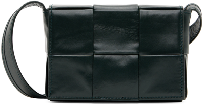 Bottega Veneta Black Mini Candy Cassette Messenger Bag In 3015 Inkwell Silver