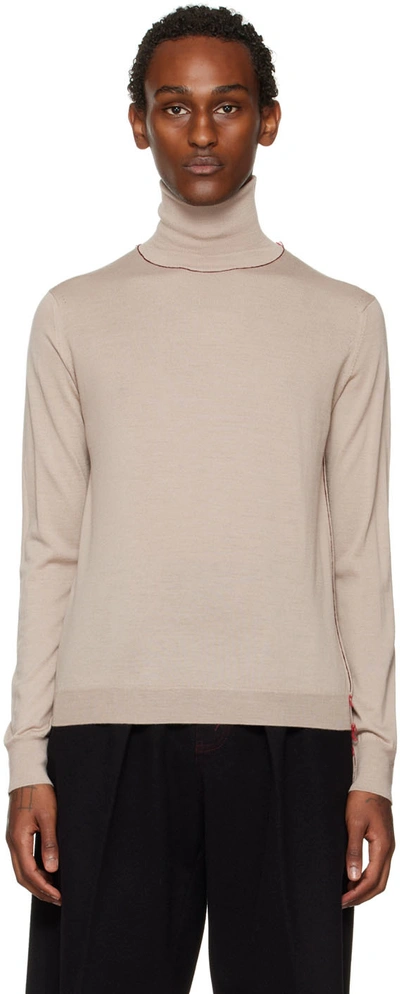 Maison Margiela Beige Work-in-progress Turtleneck In 124f Beige