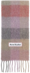 Acne Studios Vally Striped Alpaca-blend Scarf In Fuchsia,lilac,pink