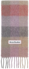 Acne Studios Vally Striped Alpaca-blend Scarf In Fuchsia Pink/yellow/