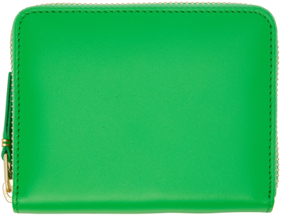 Comme Des Garçons Green Leather Multicard Zip Card Holder In 4 Green
