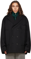 Jacquemus Black Le Papier 'le Caban Merria' Coat In Black