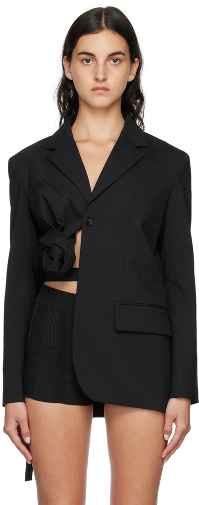 Jacquemus La Veste Baccala Jacket By With An Asymmetrical Design In Black