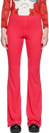 Pushbutton Pink Bell Bottom Leggings In Pk