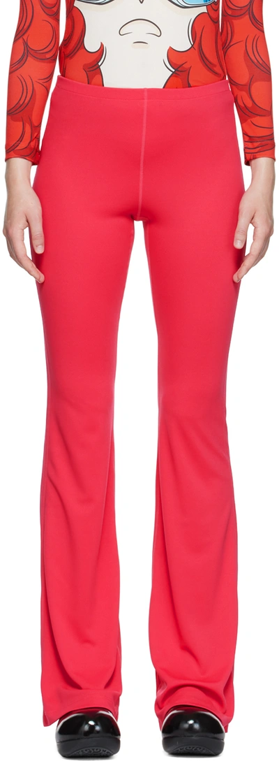 Pushbutton Pink Bell Bottom Leggings In Pk