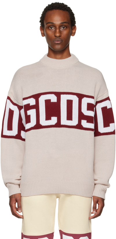 Gcds monogram jacquard sweater: Unisex Knitwear Fuchsia