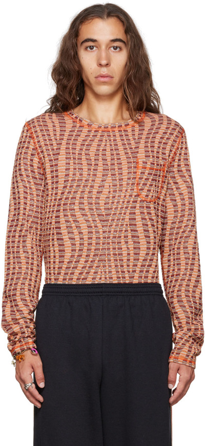 Anna Sui Ssense Exclusive Orange Stripe Long Sleeve T-shirt In Orange Multi