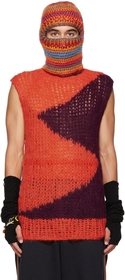 Anna Sui Ssense Exclusive Orange Waistcoat In Orange/red