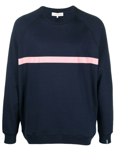 Mackintosh Horizontal-stripe Crew-neck Sweatshirt In Blue
