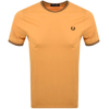 FRED PERRY FRED PERRY TWIN TIPPED T SHIRT YELLOW