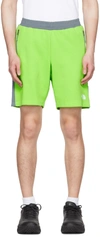 The North Face Green Tech Shorts In Safety Green/multicolor