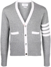 Thom Browne 4-bar Stripe Knit Cardigan In Grau