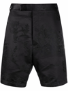 Thom Browne Rwb Stripe Tailored Shorts In Schwarz
