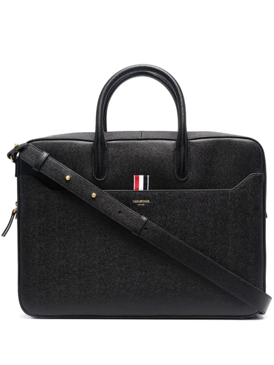 Thom Browne Grosgrain-tab Briefcase In Schwarz